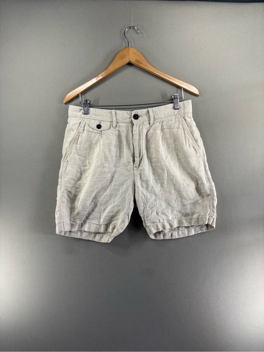 J Crew Oarsman 100% Linen Shorts Men's 32x6 Coastal Minimalist